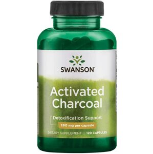 Swanson Aktívne uhlie (aktívne uhlie), 520 mg, 120 kapsúl