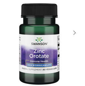 Swanson Zinc Orotate (Orotát Zinočnatý), 10mg, 60 kapsúl