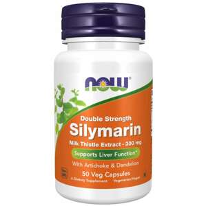 NOW® Foods NOW Double Strength Silymarin milk thistle extract (extrakt z ostropestřce s artyčokem a pampeliškou), 300 mg, 50 rostlinných kapsúl