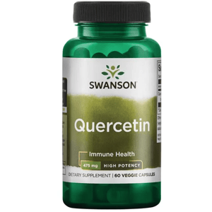 Swanson High Potency Quercetin (Vyššia účinnosť Quercetin), 475 mg, 60 rastlinných kapsúl