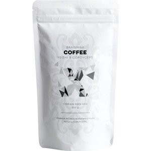 BrainMax Coffee, BIO káva s medicinálnymi hubami, Reishi & Cordyceps, 200g *CZ-BIO-001 certifikát / Výberová BIO arabica s extraktmi z Reishi a Cordyceps sinensis