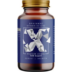 BrainMax Vitamin D3 & K2, D3 5000 IU / K2 ako MK7 all-trans K2VITAL®DELTA 150 mcg, 100 rastlinných kapsúl