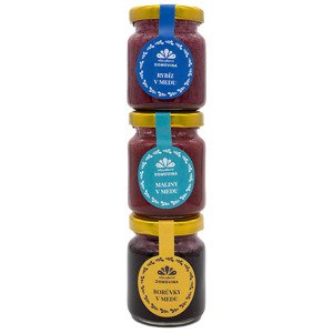 Darčekové balenie ochutených medov - ríbezle/malina/čučoriedka 3 x 75 g