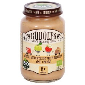 Rudolfs BIO Jablko, jahody, sušienky, smotana 190 g