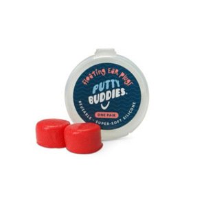 Putty Buddies – 1 pár plávajúcich silikónových štupľov do uší Farba: Červená plávajúce silikónové štuple do uší