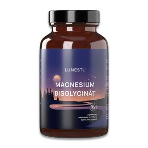Lunesto Magnesium Bisglycinát, 650 mg, Horčík 130 mg & Vitamín B6, 90 kapsúl Výživový doplnok