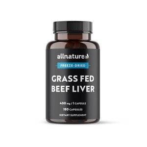Allnature Grass Fed Beef Liver 180 cps lyofilizovaný prášok z hovädzej pečene v kapsuliach