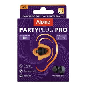 Alpine PartyPlug Pro Natural Chrániče 21 dB 1 pár Farba: Čierna Štuple do uší na hlasnú hudbu