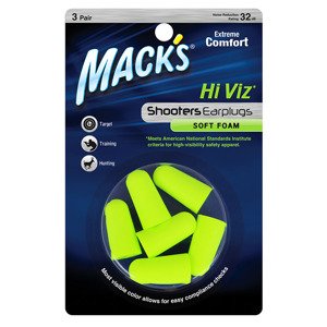 Mack's Hi Viz Veľkosť balenia: 3 páry Vysoko viditeľné štuple do uší