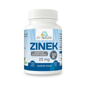 Dr.Natural Zinok 25 mg 100 tabliet výživový doplnok