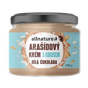 Allnature Arašidový krém s bielou čokoládou a kokosom 220g
