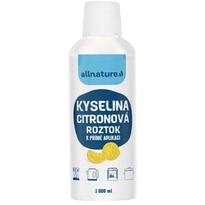 Allnature Kyselina citrónová roztok 1000ml na priamu aplikáciu