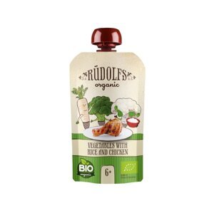Rudolfs BIO vrecko Zelenina, ryža, kuracie mäso 110 g od 6 mesiacov