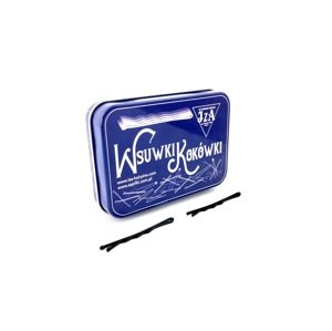 Sponka do vlasov profilovaná s guličkami, farba čierna P-305/305MAT - 5 cm (matné, 20 ks + lesklé, 20 ks)
