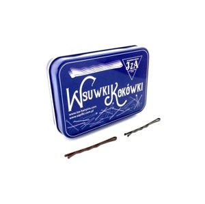 Sponka do vlasov profilovaná s guličkami, farba hnedá P-315/315MAT - 5 cm (matné, 20 ks + lesklé, 20 ks)