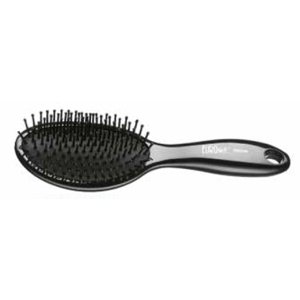 Eurostil Cushion Brush Bend Plast Bristle Colours 03202 - pneumatické kefy na rozčesávanie vlasov čierna