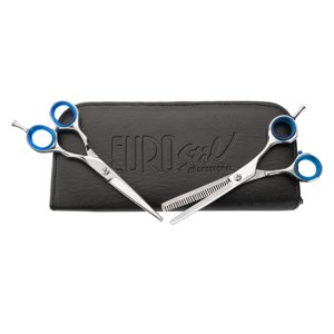 Eurostil Case School 2 Scissors Glossy Thinning 03682 - set kaderníckych nožníc, 5,5"