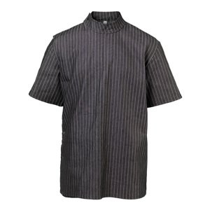 BraveHead Black Pinstriped Barber Jacket - ​čierna tradičná holičská košeľa 5378 - XL - 60 x 80 cm