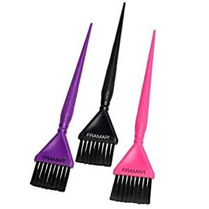 Framar HB-TTS - 3 Piece Color Brush, Set - Pink, Purple, Black - sada troch štetcov na farbenie, ružová, fialová, čierna