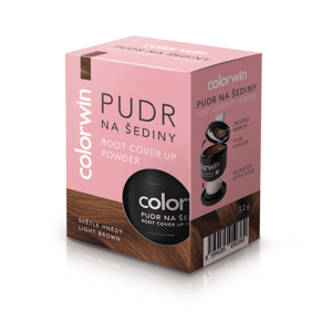 Colorwin Root Cover Up Powder - púder na šedivé vlasy a odrasty, 3,2g Light Brown - svetlo hnedý
