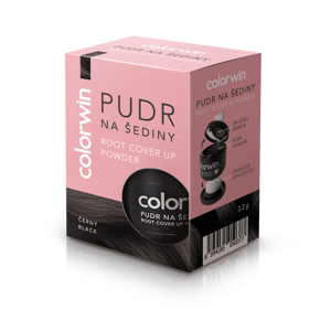 Colorwin Root Cover Up Powder - púder na šedivé vlasy a odrasty, 3,2g Black - čierny
