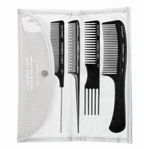 Olivia Garden Carbon Comb Set STP - sada vysoko-kvalitných hrebeňov, 4ks