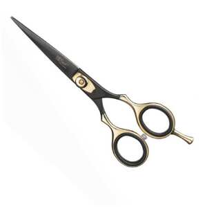 Eurostil 04499 Matt Black/Gold Scissors Razor Edge - nožnice na klasický strih, 5,5"