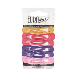 Eurostil 07455 Hair Clips Summer Colours - sponky "pukačky" farebné, 12ks