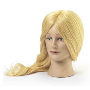 BraveHead 9855 Female Blonde - cvičná hlava, 100% ľudské vlasy, 45-50 cm