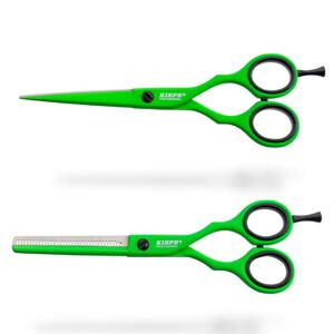 Kiepe Neon Scissor Set - set nožnic na strihanie 5.5" a efilačných nožníc, 5,5" 2480.3 (5.5") Green Tea - zelené