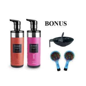 AKCIA: 2x Kleral Colorama Sublime Color Mask - farebné masky na vlasy, 500 ml + 2x kefa na vlasy + Kleral Miska + štetec