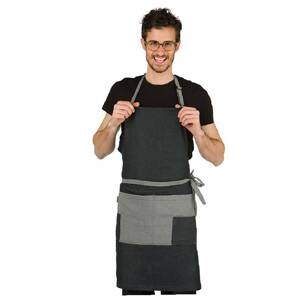 Lacla Gown Mod. 31603125 Black-Grey Apron - čierno -šedá barber zástera