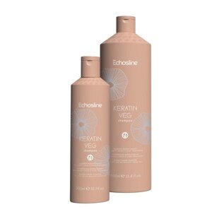 Echosline (new) Keratin VEG Shampoo - obnovujúci šampón pre farbené a chemické ošetrované vlasy 1000 ml
