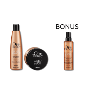 AKCIA FA058: Fanola Oro Therapy - regenerácia vlasov - šampón a maska, 300 ml + 2-fázový kondicionér, 200 ml