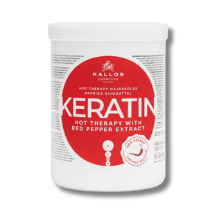 LIMITKA: Kallos Keratin With Red Pepper Extrakt Hair Mask - maska na vlasy s keratínom a extraktom papriky, 1000 ml