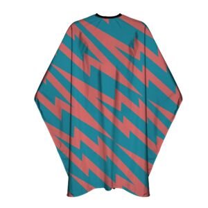 Marmara Barber Capes - pláštenky na strihanie - vzorované, na háčik BCP-PT-PINK THUNDER - ružovo-tyrkysová s bleskami