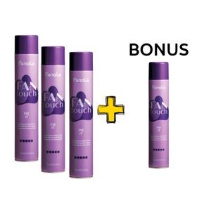 AKCIA: 3x Fanola FanTouch FIX IT - silno fixačný lak na vlasy, 750 ml + FIX IT, 500 ml + Glossing crystals, 3ml