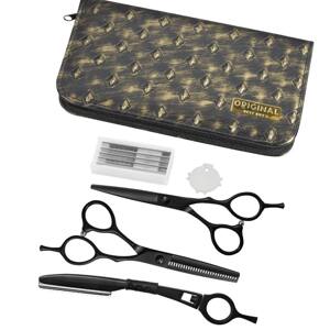 Original Crocotrax 2.0 Scissor Kit - strihacie a efilačné nožnice, zrezávač + žiletky ( v púzdre )