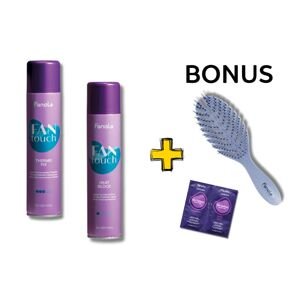 AKCIA: 2x Fanola Fan Touch - termoochrana - Heat Block a Thermo Fix, 300 ml + pláštenka + Glossing Crystals