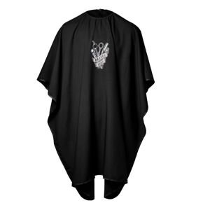 BraveHead Soft Cutting Cape - pláštenka na strihanie z jemného príjemného materiálu 5423 - Black BarberShop Logo - čierna s logom