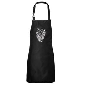 BraveHead 5392 Soft Apron BarberShop - čierna zástera s logom z jemného vzdušného materiálu