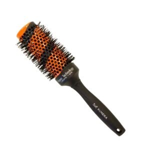 Mimera Round Brush Black-Orange Spiral - keramická kefa na fúkanie vlasov 43 mm (AME3910343)