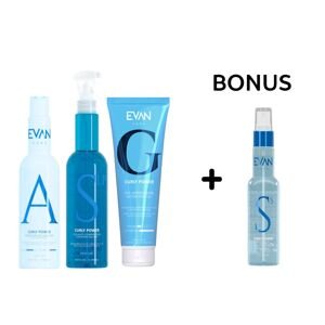 AKCIA: Evan Care Curly Power - DOKONALÁ DEFINÍCIA KUČIER 3x stylingový produkt + Shine Serum, 90 ml