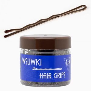 Sponka do vlasov profilovaná s guličkami, farba hnedá 5 cm, 500 g