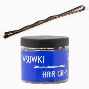 Sponka do vlasov profilovaná s guličkami, farba hnedá 5 cm, 250 g