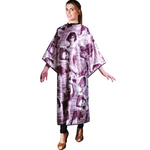 Eurostil Bordeaux Color Coat Cutting Cape - kadernícka pláštenka na strihanie, farbenie, suchý zips 02501/73 - Maroon - gaštanová