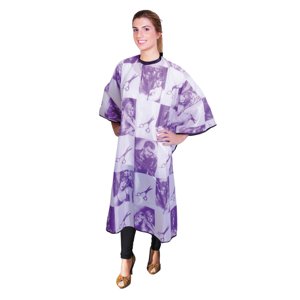 Eurostil Cutting Cape Model Scissors - kadernícka pláštenka na strihanie, farbenie, suchý zips 01842/68 - Lilac - fialová