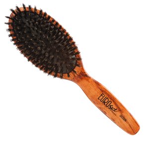 Eurostil Cushion Brush Wooden Boar - kefy na rozčesávanie vlasov, diviačie štetiny 00326 - Large - veľká