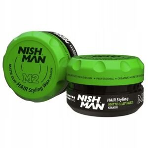 Nishman M2 Matte Clay Wax Keratin - matná hlina/vosk na vlasy so silnou fixáciou, 100 ml
