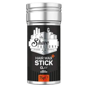 The Shave Factory Hair Wax Stick Clay ●●●●● - vosk/hlina v tyčinke - silná fixácia, 75 g